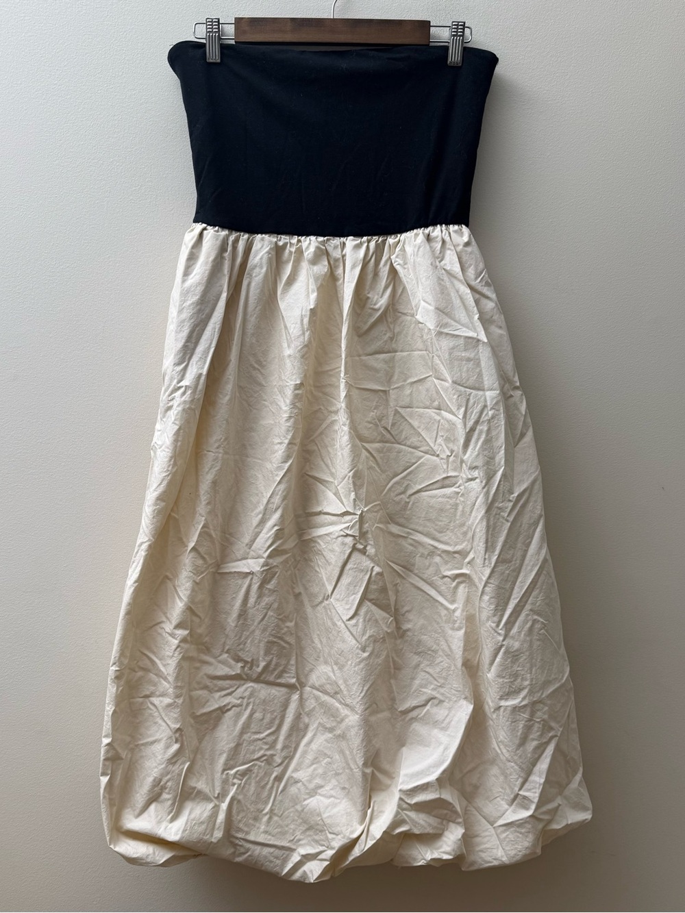 Sincerely Jules Black Strapless Top with Cream Bubble Skirt
